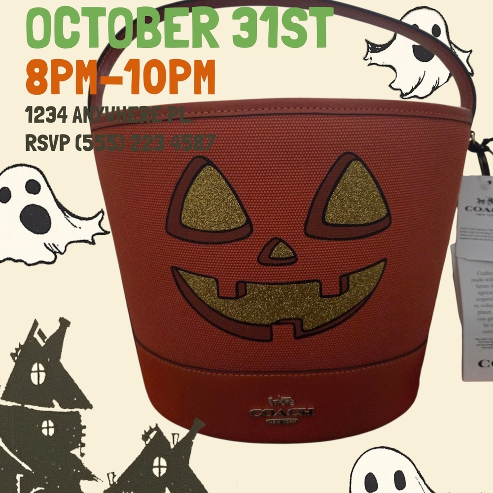 Coach Halloween Pumpkin Bucket Bag It is no longer manufactured - Picture 2 of 9